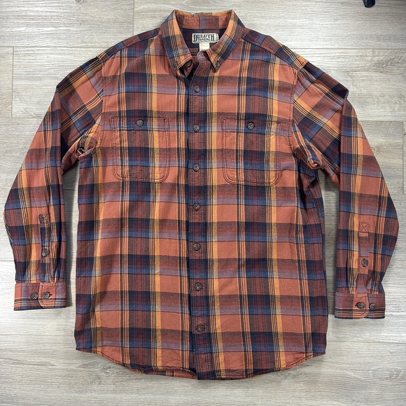 Duluth Trading Co Other - Duluth Trading Co Relaxed Fit Large Tall Orange Plaid Long Sleeve Button Down